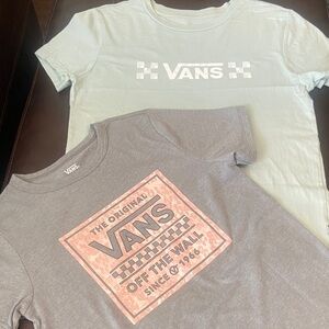 SALE! 💰Bundle of Ladies Vans Gray and Pastel Green T-Shirts. Two-shirts. NWOT